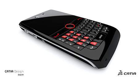 Projekt telefonu komórkowego wyrenderowany w oprogramowaniu CATIA przy wykorzystaniu karty graficznej Quadro Projekt telefonu komórkowego wyrenderowany w oprogramowaniu CATIA przy wykorzystaniu karty graficznej Quadro