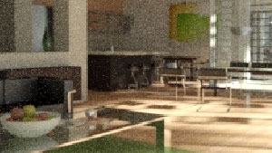 Rendering z użyciem narzędzia iray na GPU opartym na architekturze Fermi po 2 minutach