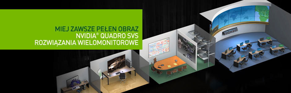 Miej zawsze pełen obraz sytuacji dzięki wielomonitorowym skalowalnym rozwiązaniom wizualizacyjnym NVIDIA Quadro Miej zawsze pełen obraz sytuacji dzięki wielomonitorowym skalowalnym rozwiązaniom wizualizacyjnym NVIDIA Quadro