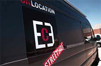 Mobilne studio EC3 do obróbki materiału filmowego na planie zdjęciowym